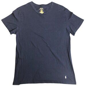 Polo Ralph Lauren Men's Crewneck Tee Shirt Large Navy BLue V-Neck Short Sleeve